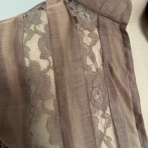 Chan Luu Dress Lace Inserts. Silk/Cotton. Tan - Picture 6 of 9